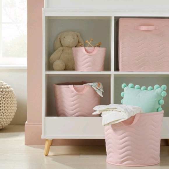 Quilted Fabric Med. Round Storage Basket - Picture 3 of 3